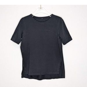 Lululemon Black Dash To Class Short Sleeve T-Shirt High Side Slits Lightweight